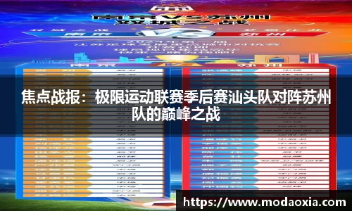 焦点战报：极限运动联赛季后赛汕头队对阵苏州队的巅峰之战