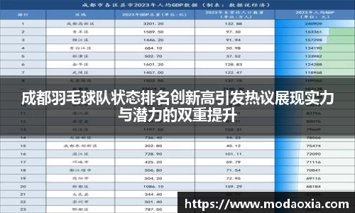 成都羽毛球队状态排名创新高引发热议展现实力与潜力的双重提升